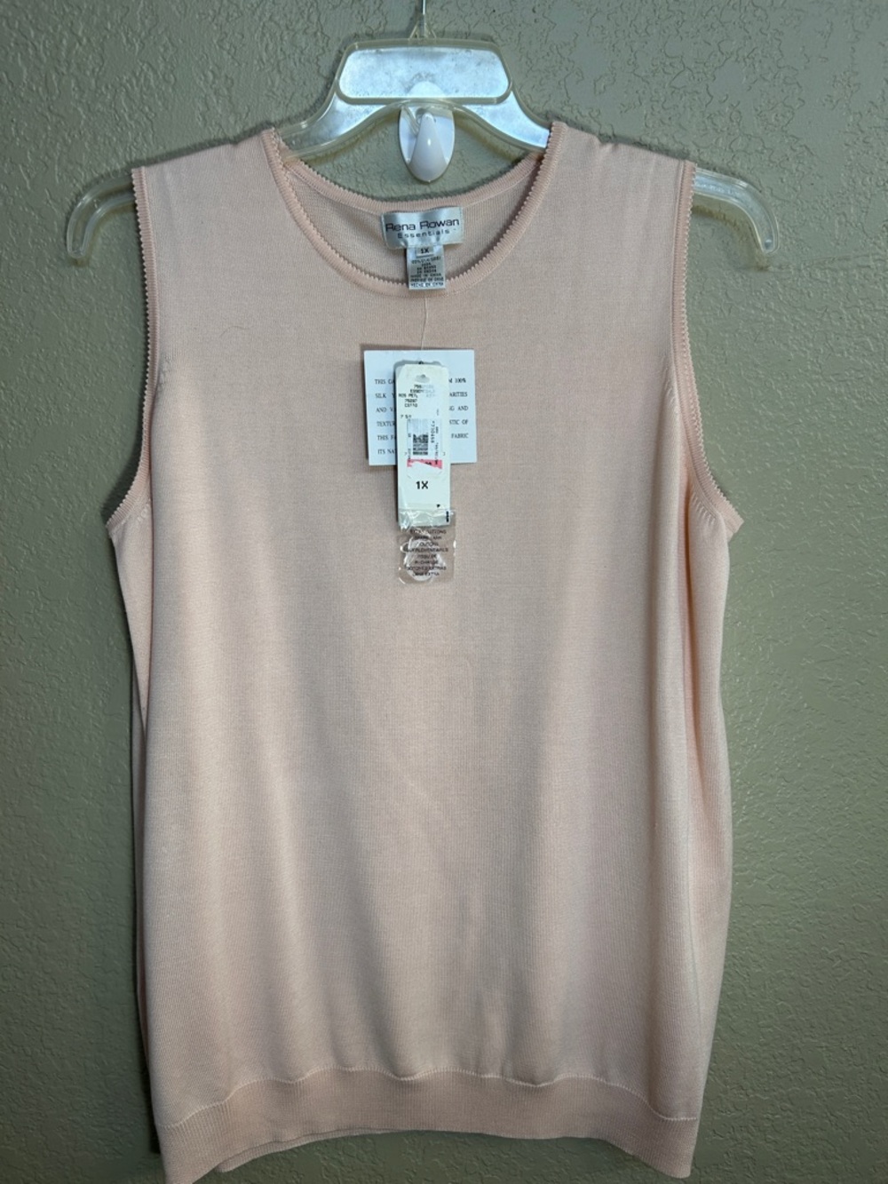 RENA ROWAN ESSENTIALS Silk Oversized  Blush Pink Delicate Summer Sleeveless Top
